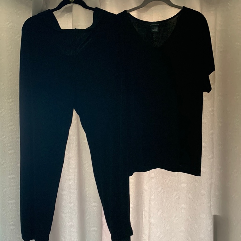 ✅2 PIECE BLACK PANTS AND TOP BY CITI KNIT. SIZE 1X. STRETCHY & GOOD FOR PACKING